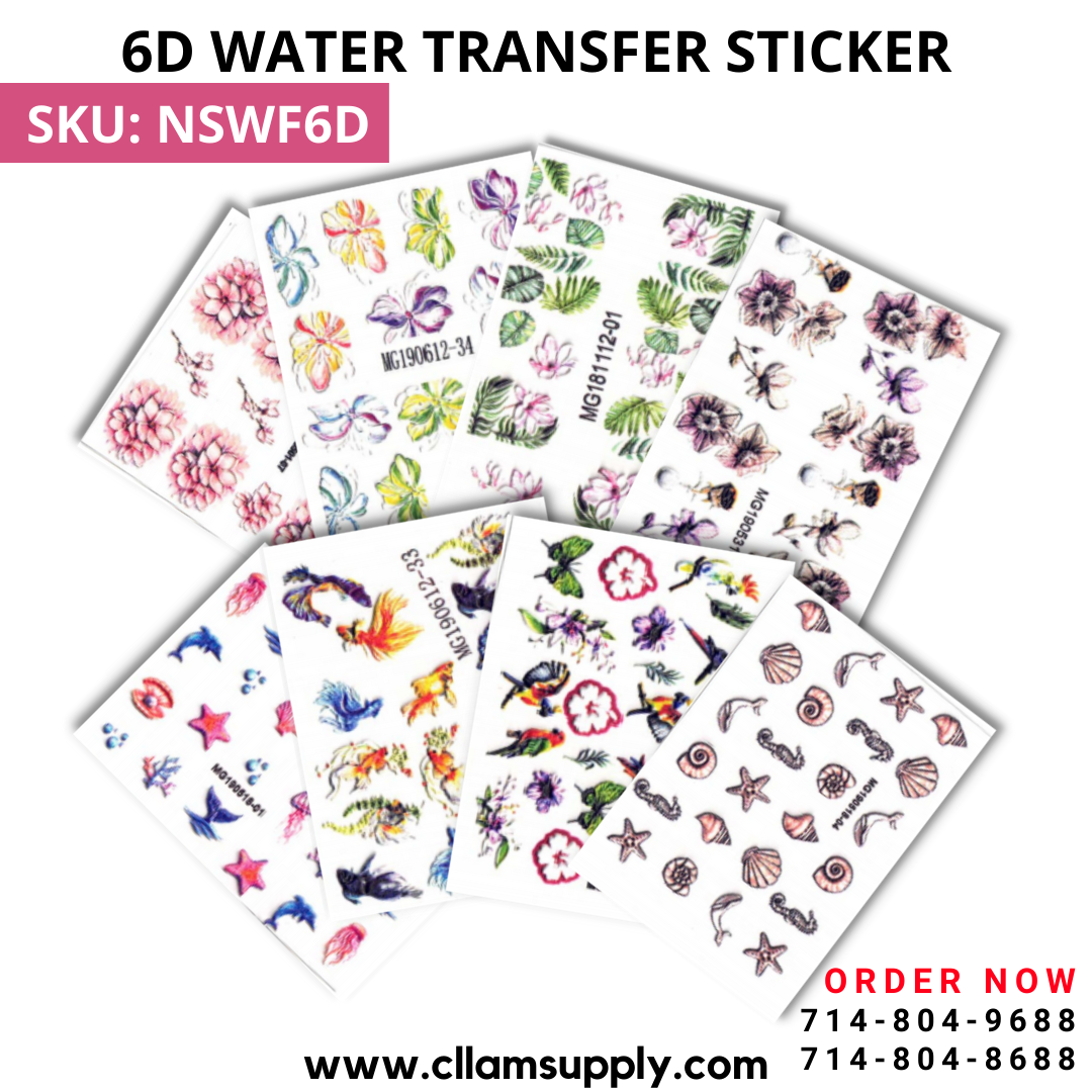 6D WATER TRANSFER NAIL STICKER | NSWF6D