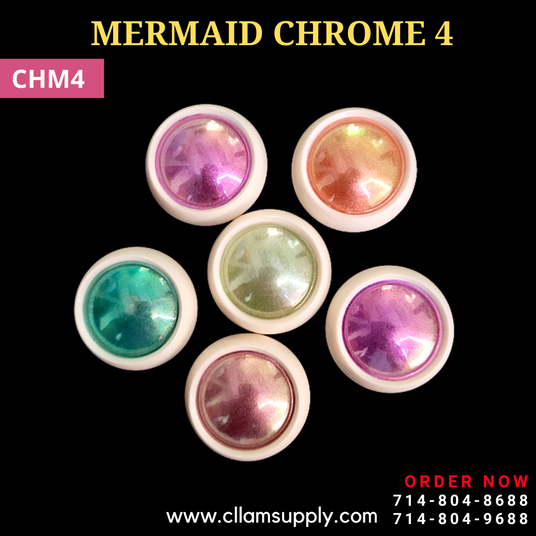 MERMAID CHROME POWDER – 6 colors – Pearl Chrome - Cllam Supply