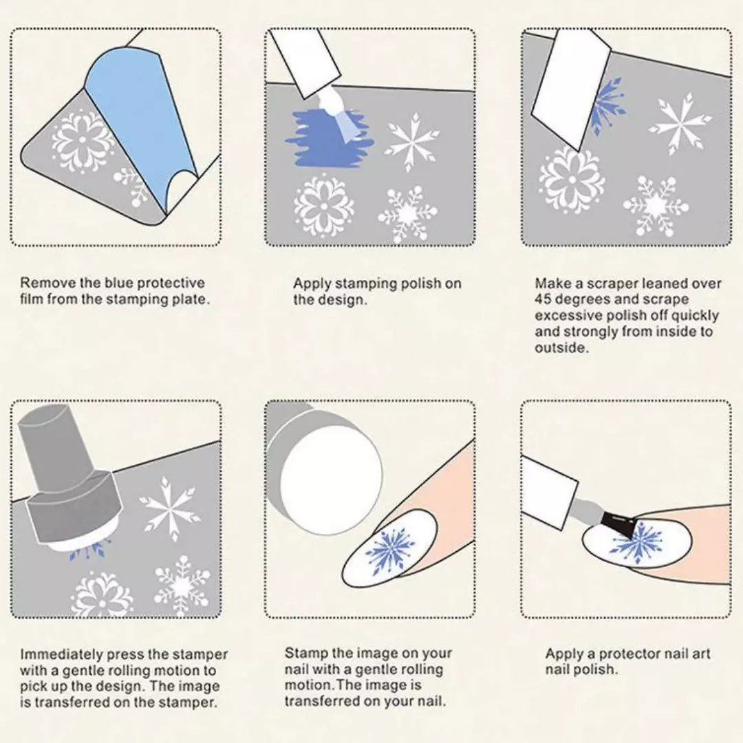 snowflake nail art stamping plate