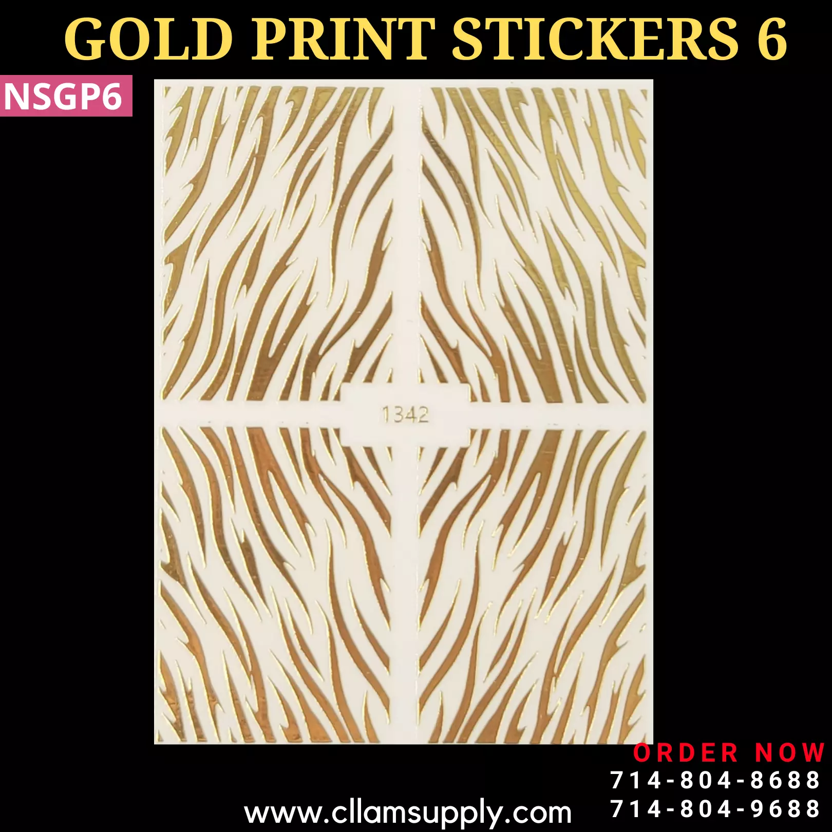 GOLD PRINT STICKERS 6 | NSGP6