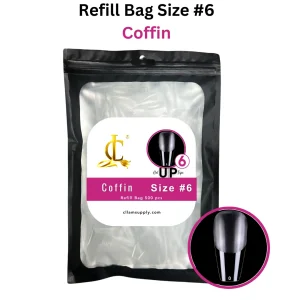 GEL UP TIPS MATTE COFFIN - SIZE 6