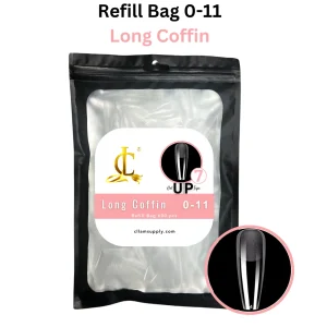 GEL UP TIPS MATTE LONG COFFIN - BAG FULL SIZE