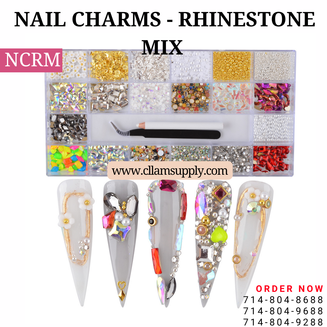 Nail Charm & Rhinestone Mixed