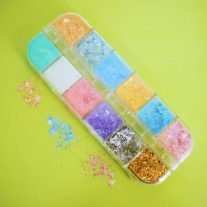 Holographic Nail Art Foil Flakes 12 Grids / Sequin - Glitter