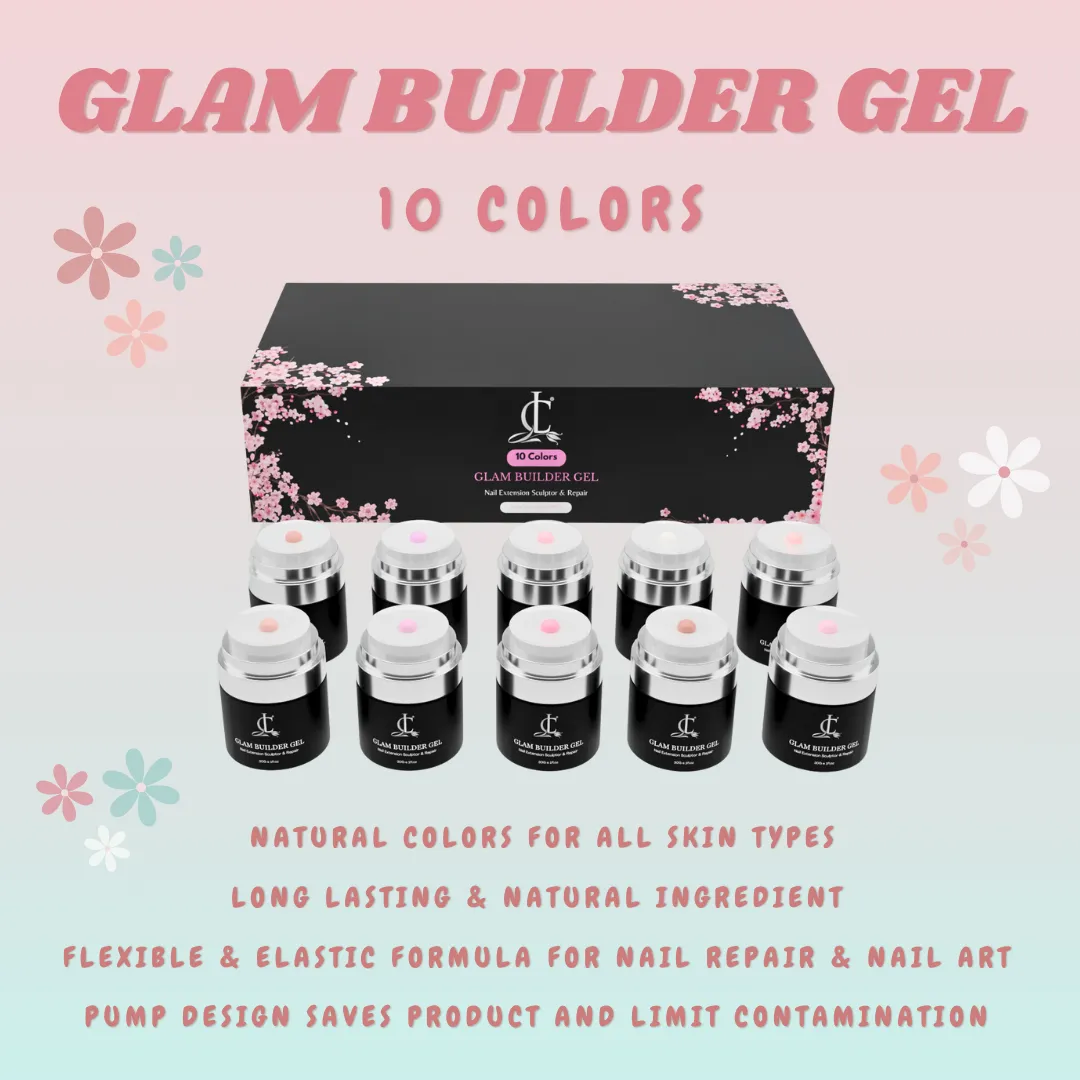 glam builder gel 10 colors set of 30g jar