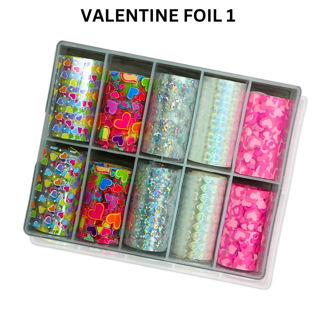 a set of valentine foil