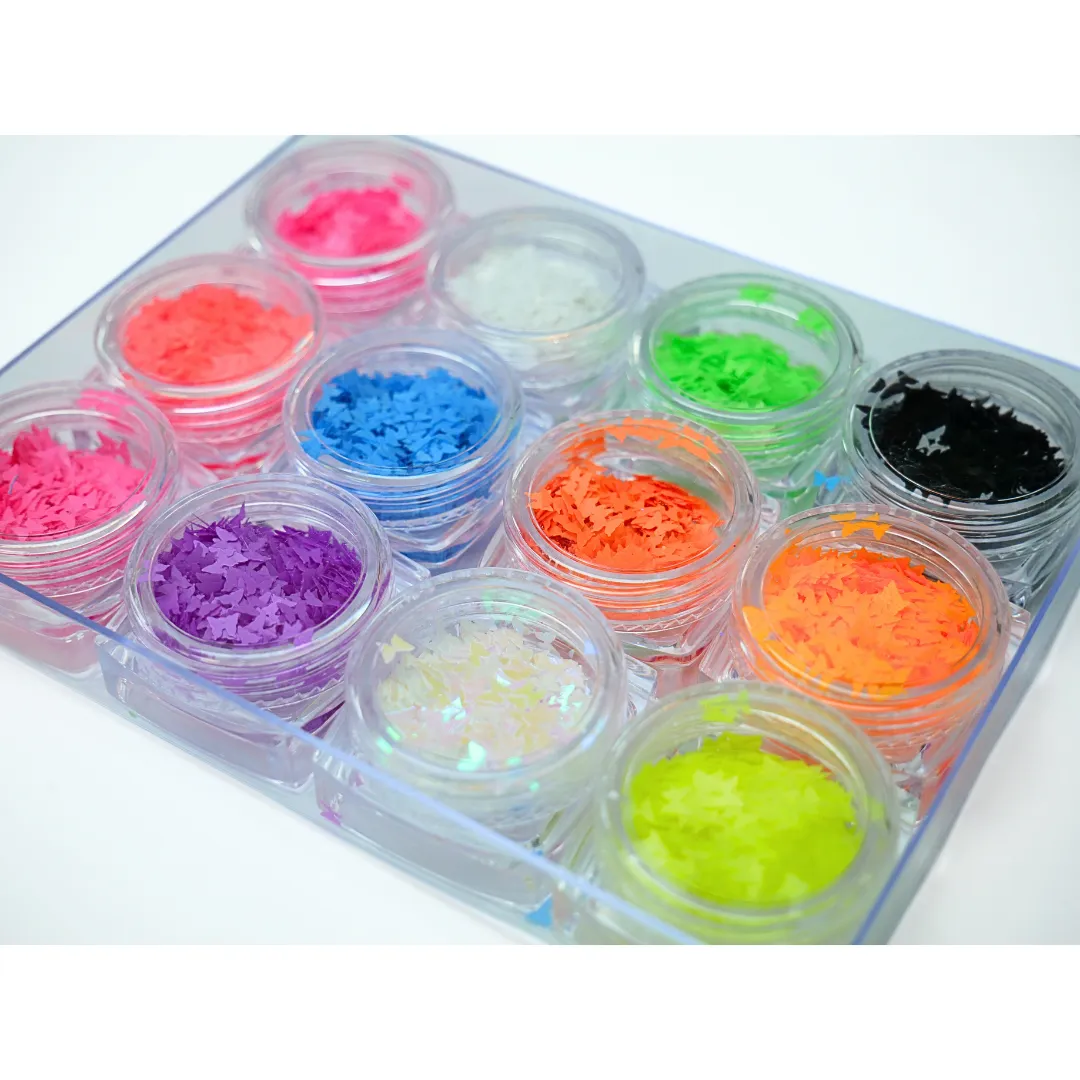 Colored Butterfly Sequins Set of 12