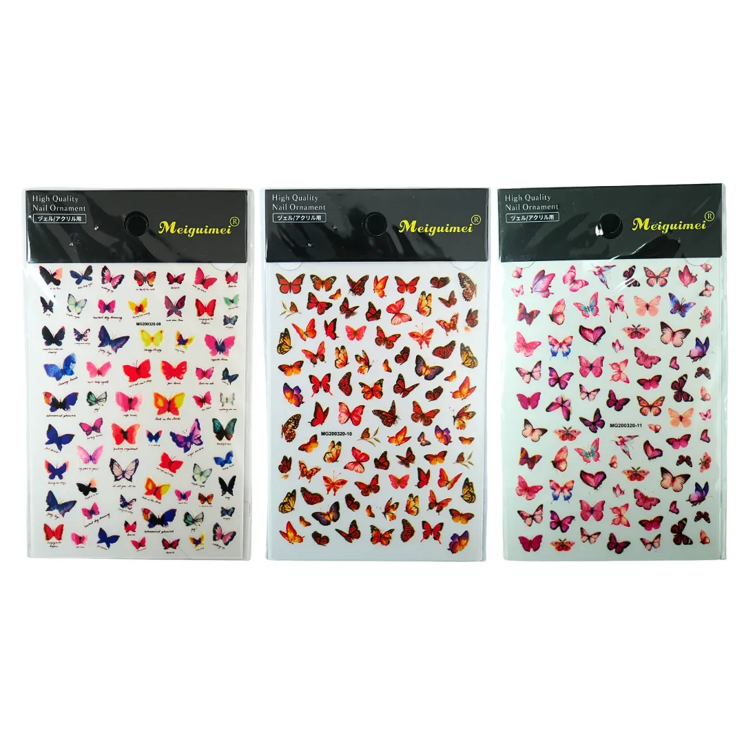 Colored Butterfly Stickers Set of 3
