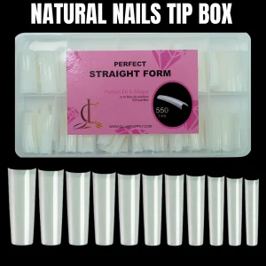 Square Straight Nail Tips - Natural - BOX FULL SIZE