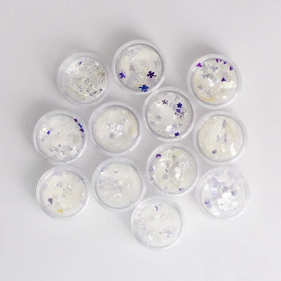Set 12 Holographic Mixed Shapes Glitter