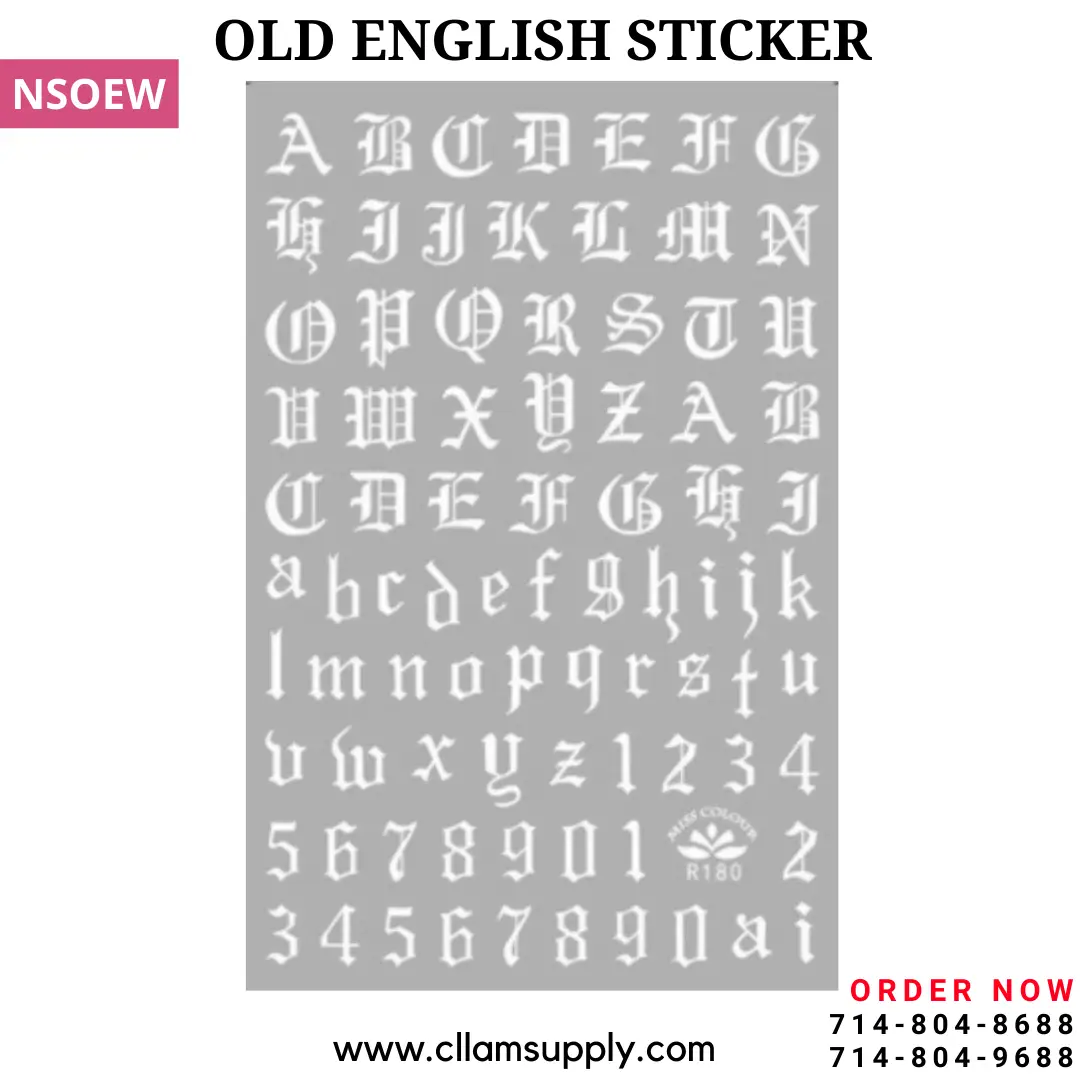 OLD ENGLISH STICKER (WHITE) | NSOEW