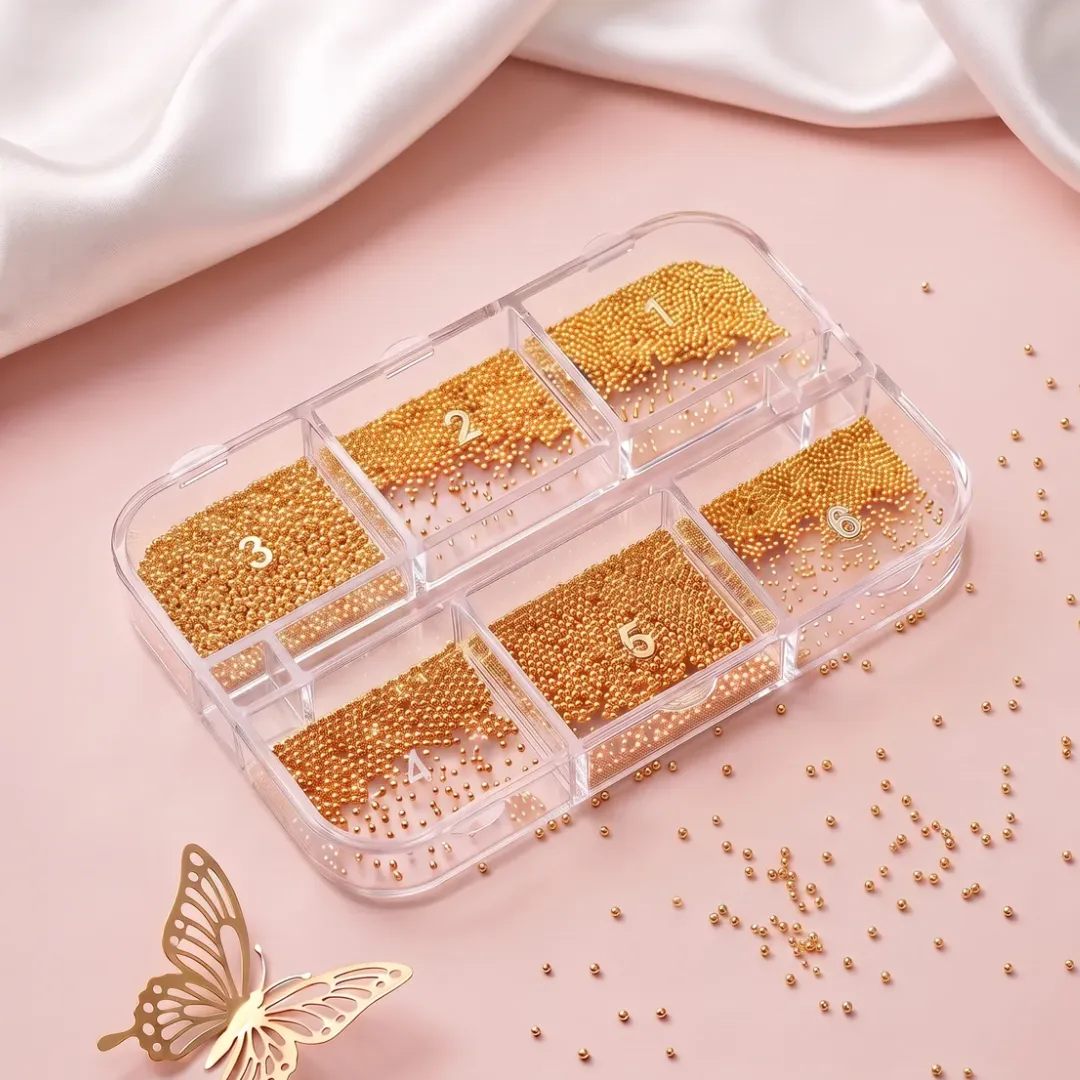 Mini Gold Caviar Beads for Nail Art – Mini Micro Beads