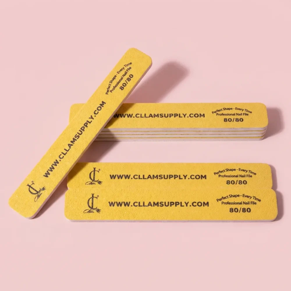 80/80 Grit Professional Nail File – Double-Sided Coarse File, 50