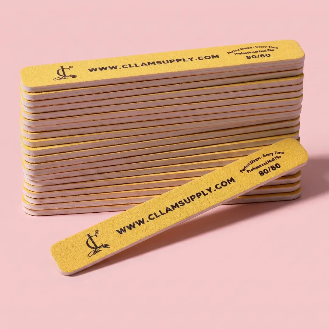 80/80 Grit Professional Nail File – Double-Sided Coarse File, 50