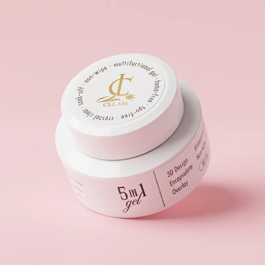 CLLAM 5-in-1 Multifunctional Nail Gel – HEMA-Free & TPO-Free | Clear 3D Nail Art Gel